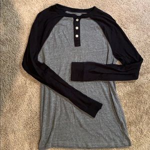 Button up long sleeve t-shirt